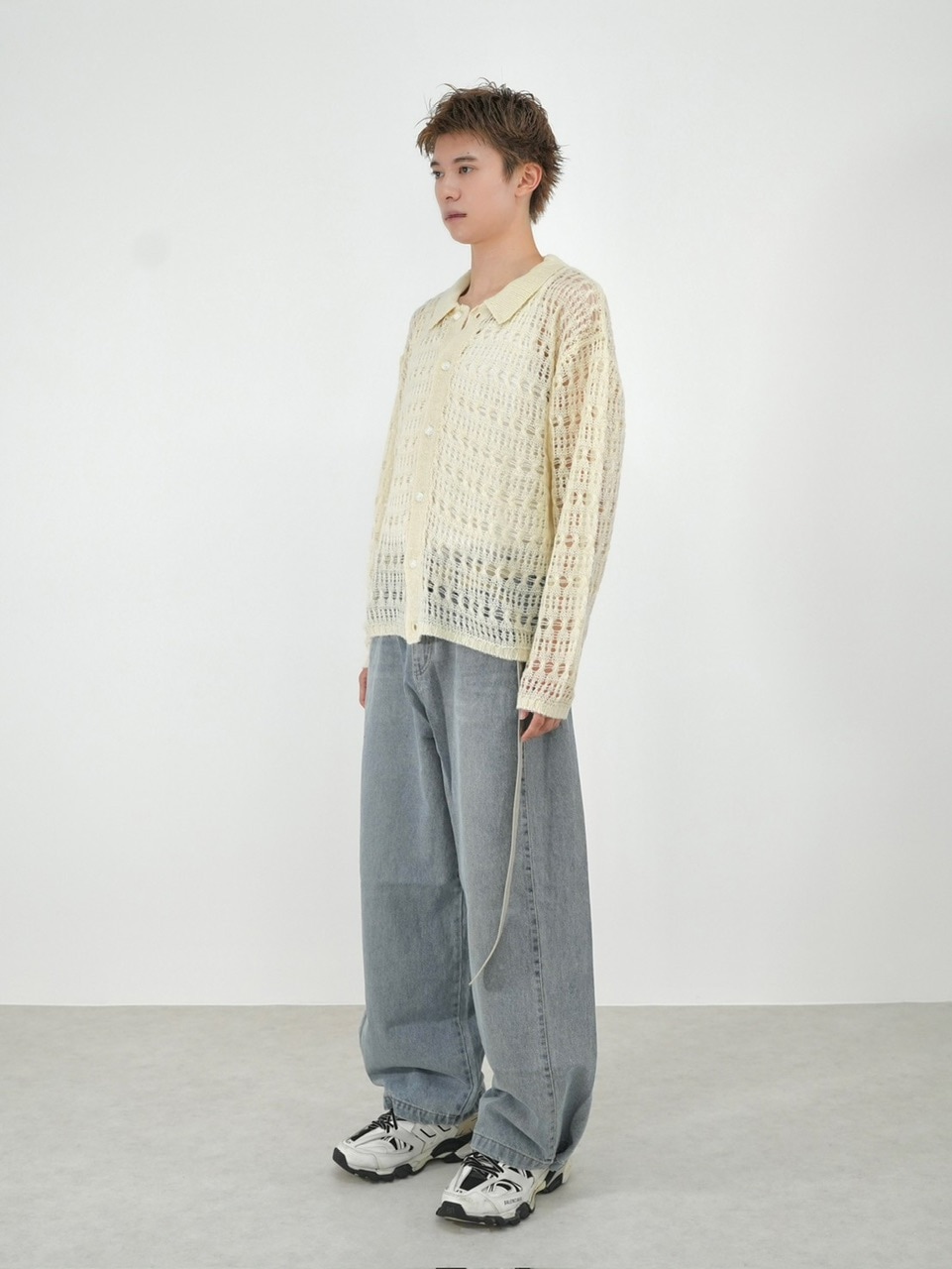 受注制【Chikashitsu +】pastry collar knit cardigan (5color)