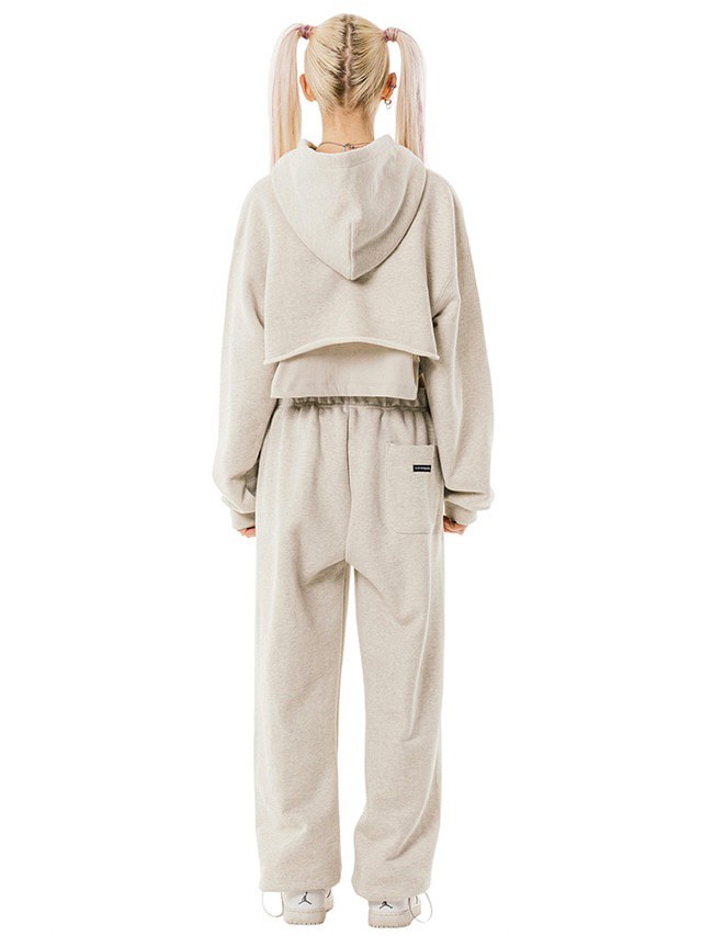 【running high】ARCH LOGO LAYERED CROP HOODIE