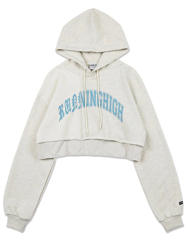 【running high】ARCH LOGO LAYERED CROP HOODIE