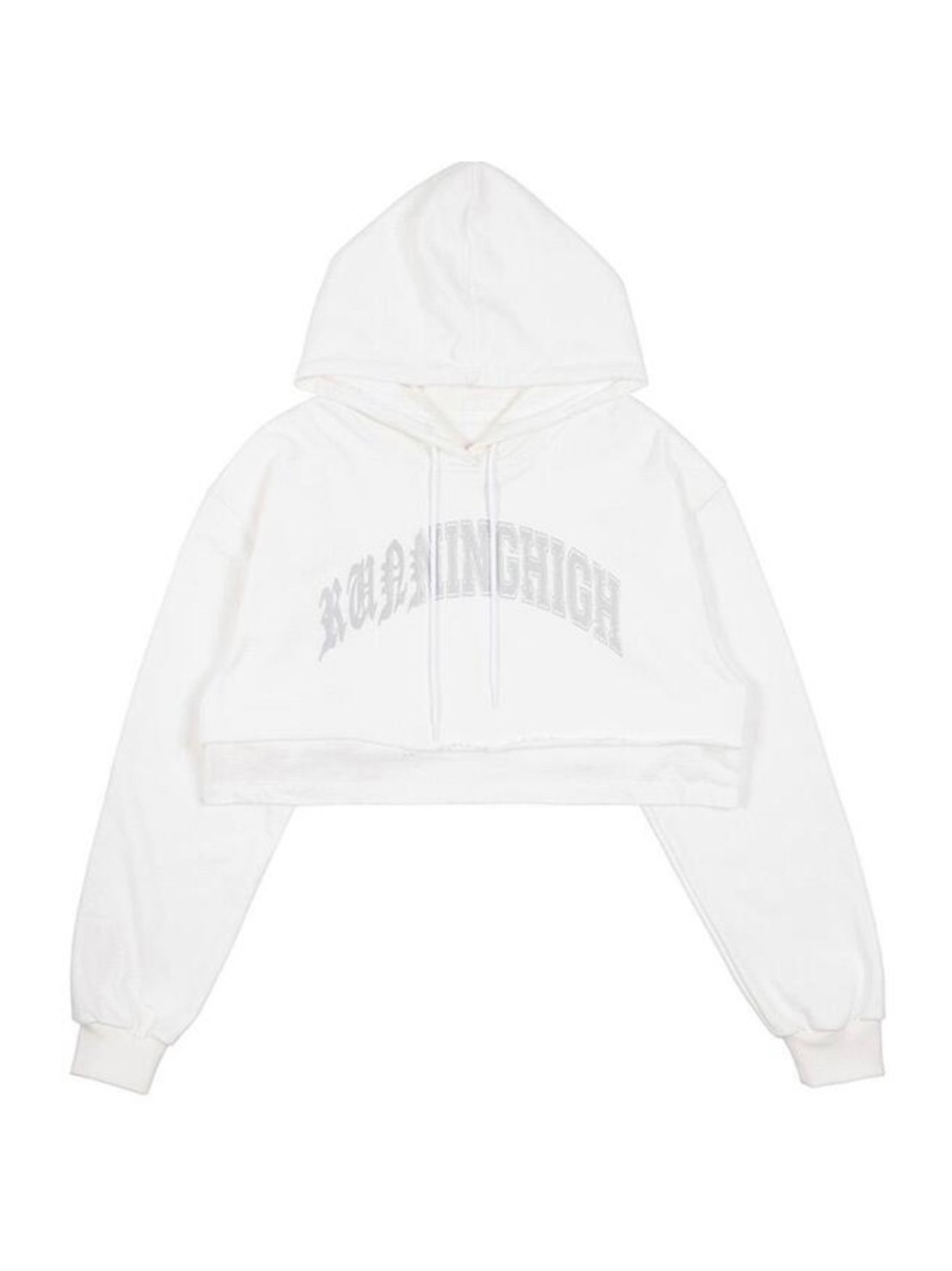 【running high】ARCH LOGO LAYERED CROP HOODIE