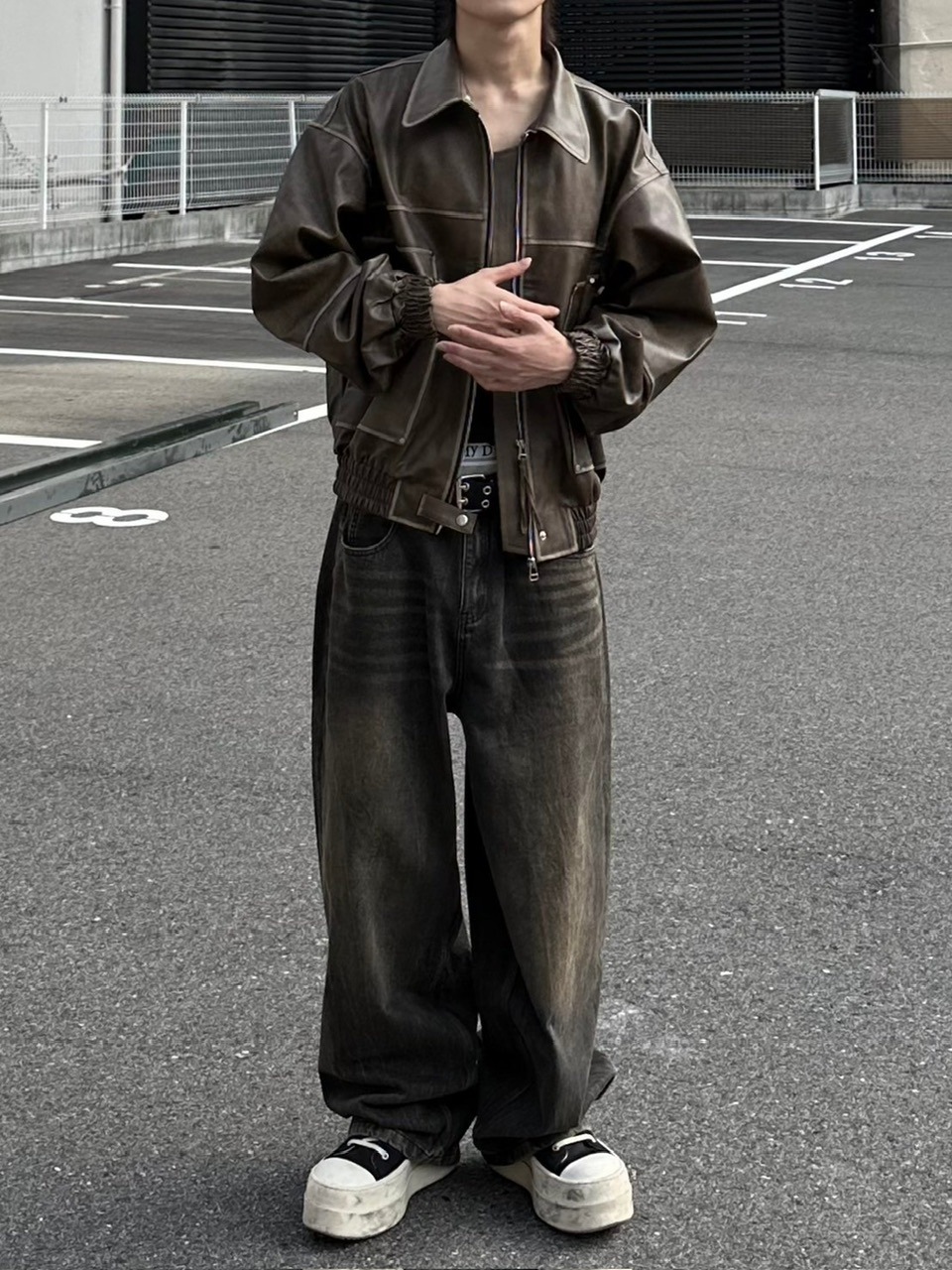 大阪店WEB限定受注制【Chikashitsu +】vintage wash wide denim