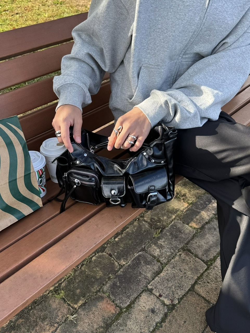 受注制【RENOL】multi pocket leather bag