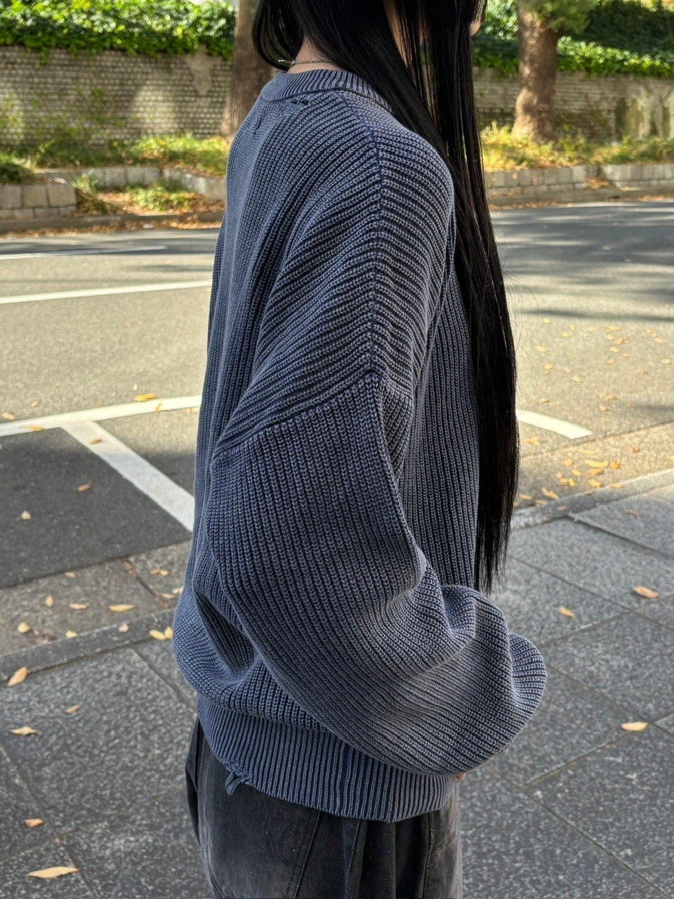 Chikashitsu +】vintage wash damage knit (3color