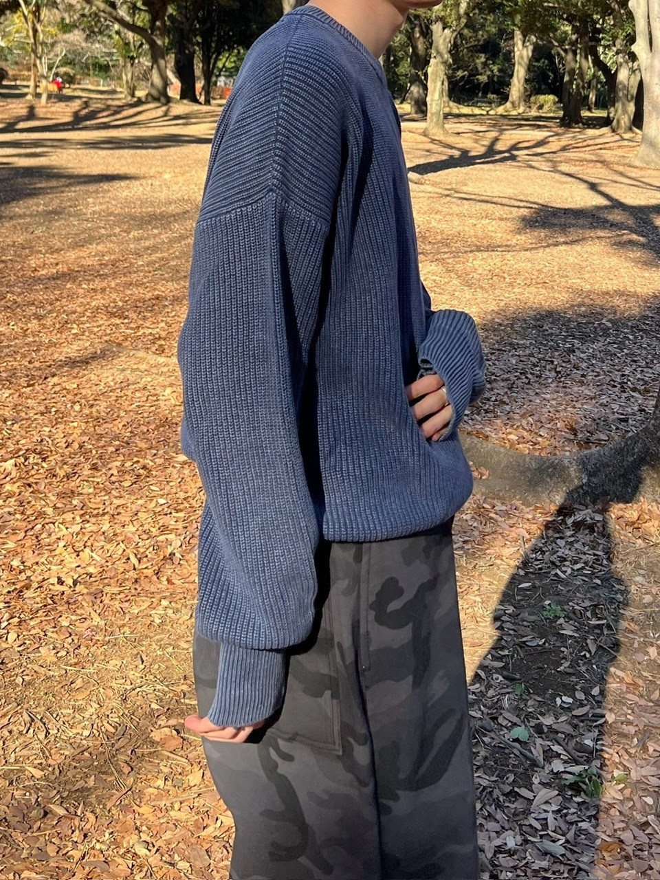 Chikashitsu +】vintage wash damage knit (3color