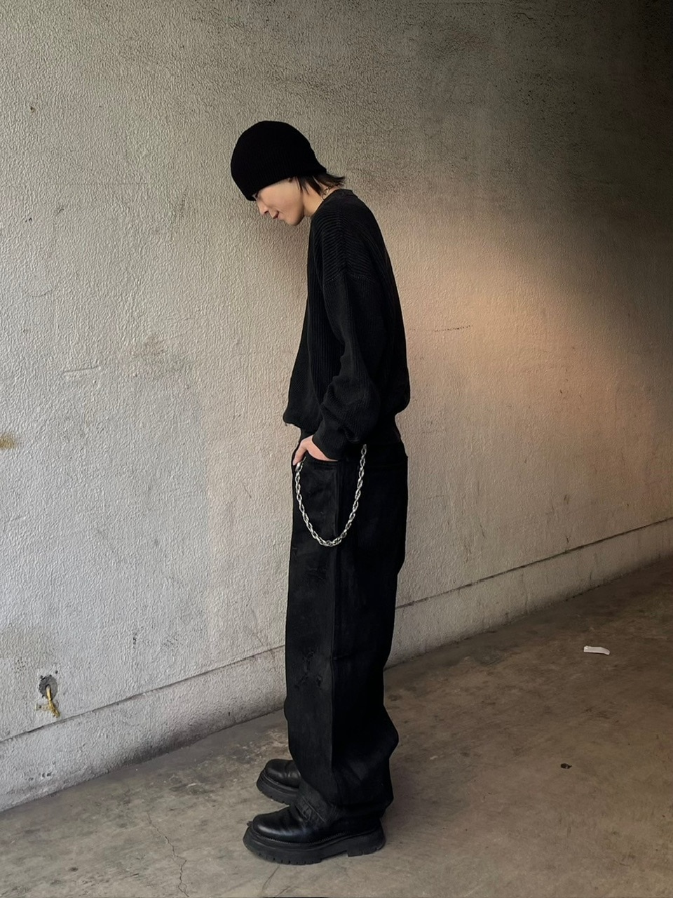 【CS】【Chikashitsu +】 mockneckdamageknit CS】mock neck damage knit (red) | OUR BRAND,Chikashitsu +,CS