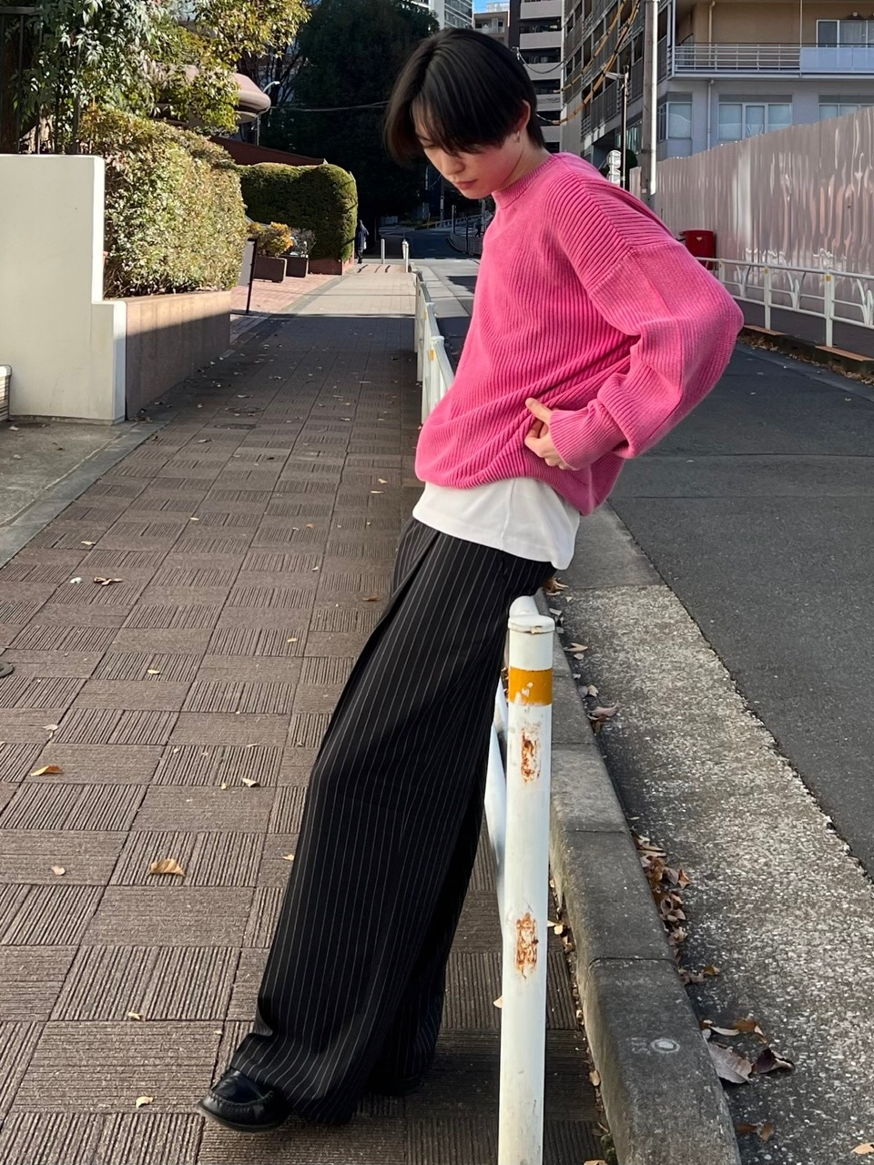 Chikashitsu +】vintage wash damage knit (3color