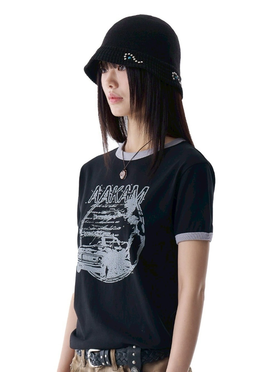 【美品】アーカム Multi Studded ニットバケットハット Flower AAKAM】Multi Studded Knit Bucket Hat | OUR BRAND,AAKAM | PRESSING