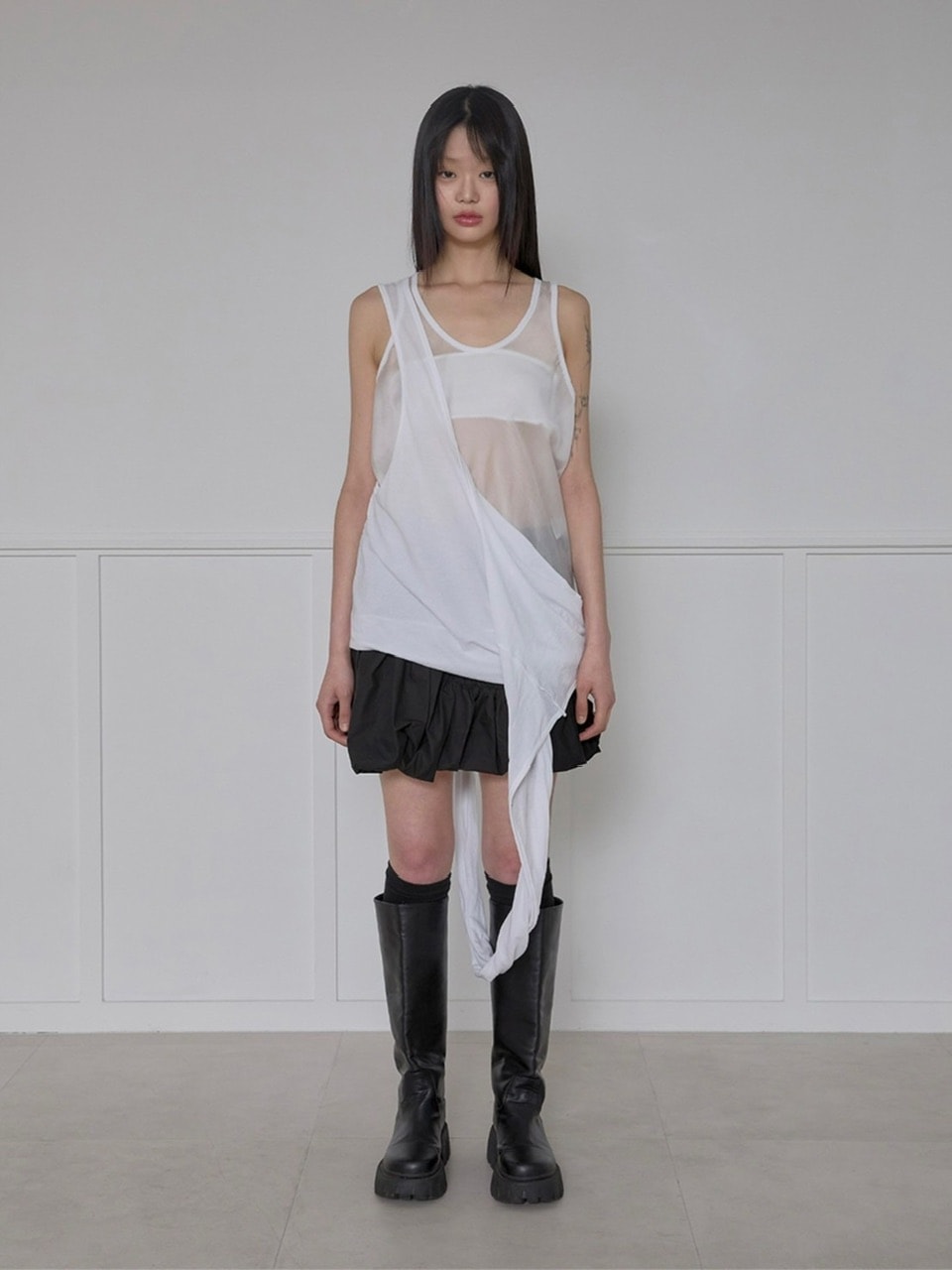 【FLARE UP】 Layered Frill T-Shirt /追跡付 FLAREUP】Asymmetrical Layered Sleeveless | OUR BRAND,FLAREUP