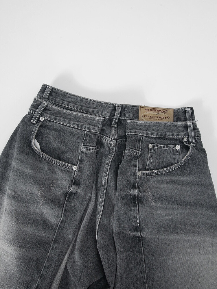 【SURGERY】surgery double folding over wide baggy jeans ver.2 / 【サージェリー】サージェリーダブルフォールディングオーバーワイドバギージーンズ バージョン.2