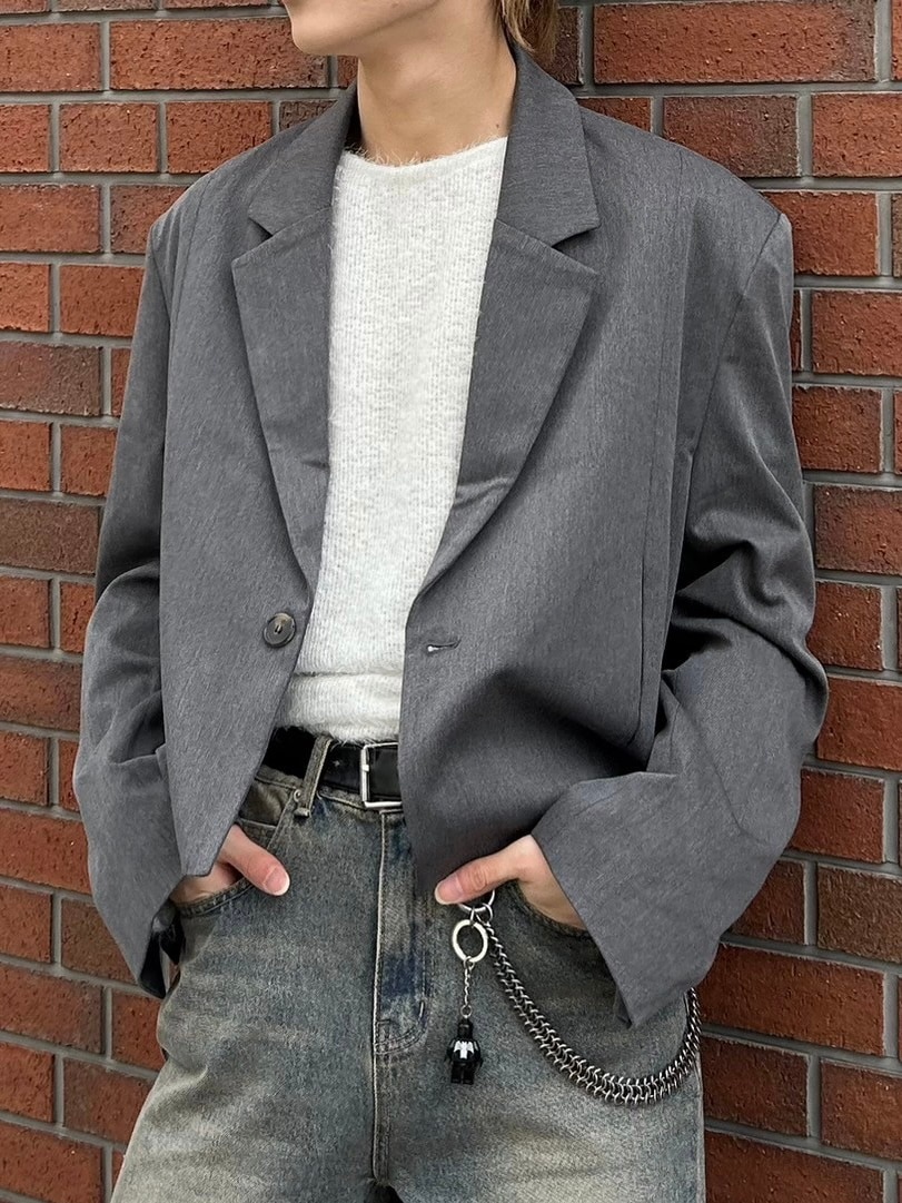 Chikashitsu +】cropped single jacket (2color) | OUR BRAND