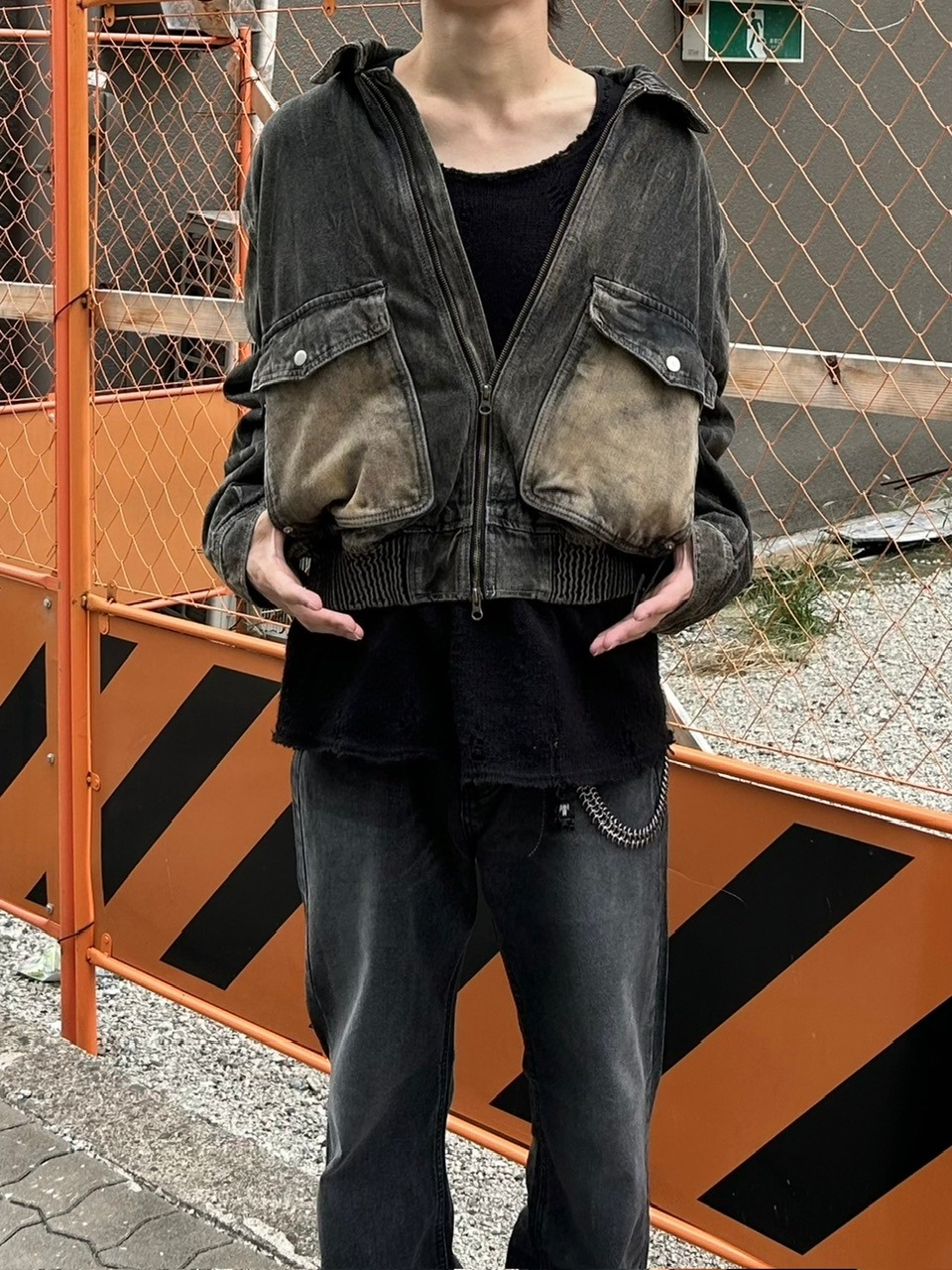 大阪店WEB限定受注制【Chikashitsu +】vintage wash cropped