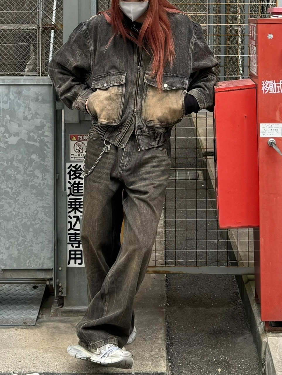 大阪店WEB限定受注制【Chikashitsu +】vintage wash cropped denim