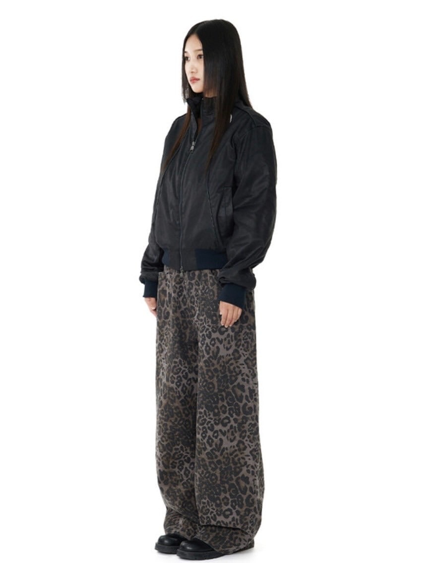 【AAKAM】Knee Pin-tuck Leopard Cotton Pants 男女兼用★追跡付 AAKAM】Leopard Pattern Cotton Pants | OUR BRAND,AAKAM