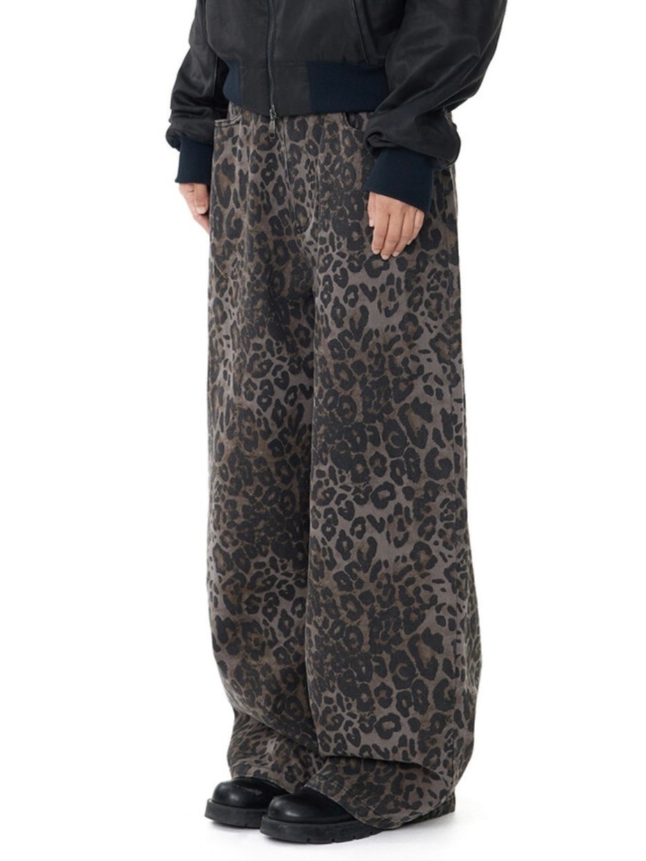 【AAKAM】Knee Pin-tuck Leopard Cotton Pants 男女兼用★追跡付 AAKAM】Leopard Pattern Cotton Pants | OUR BRAND,AAKAM