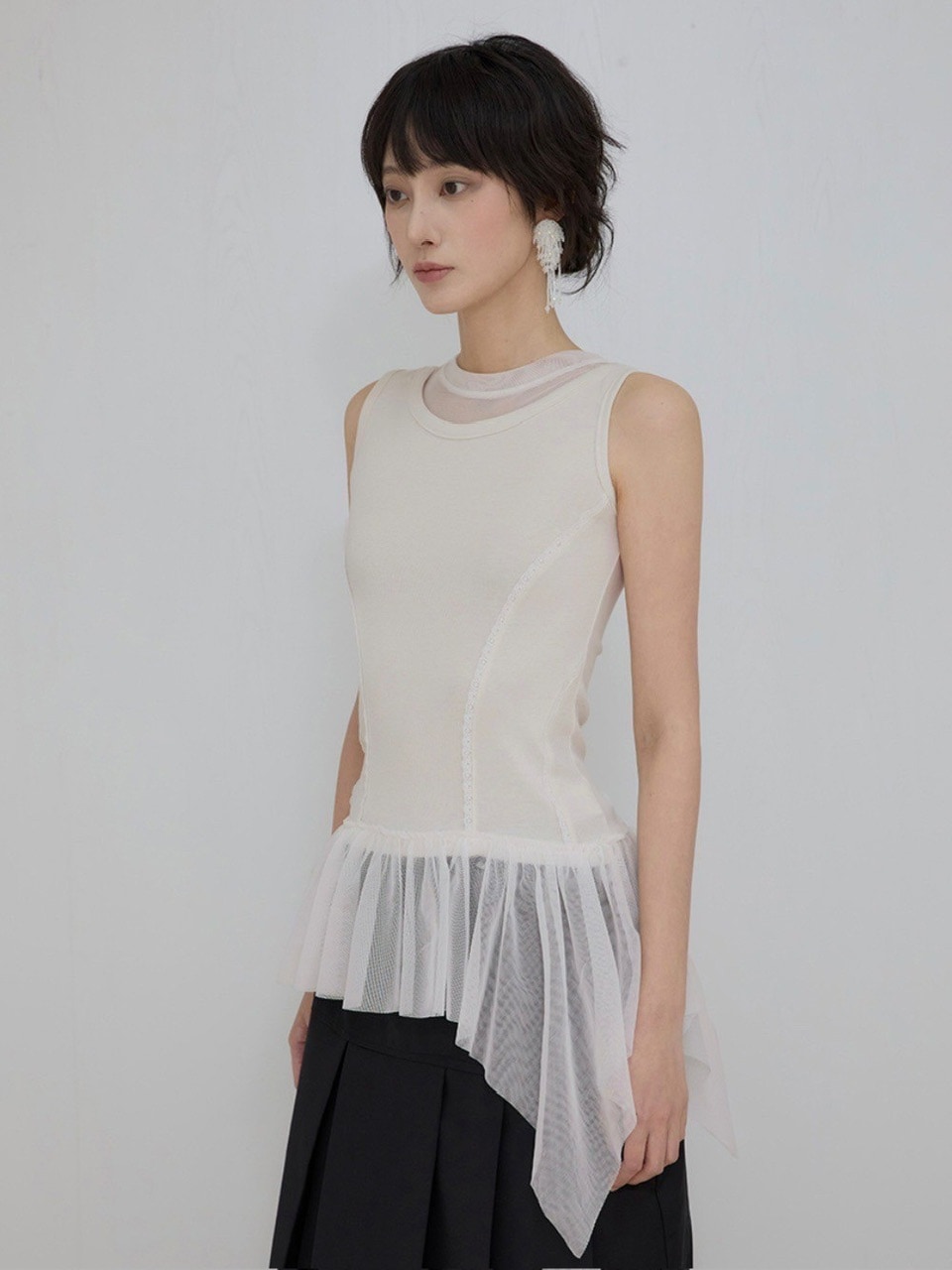 Tシャツ・カットソー FLARE UP Layered Lace Frill Sleeveless 5BJH1204 FLAREUP】Layered Lace Frill Sleeveless | OUR BRAND,FLAREUP