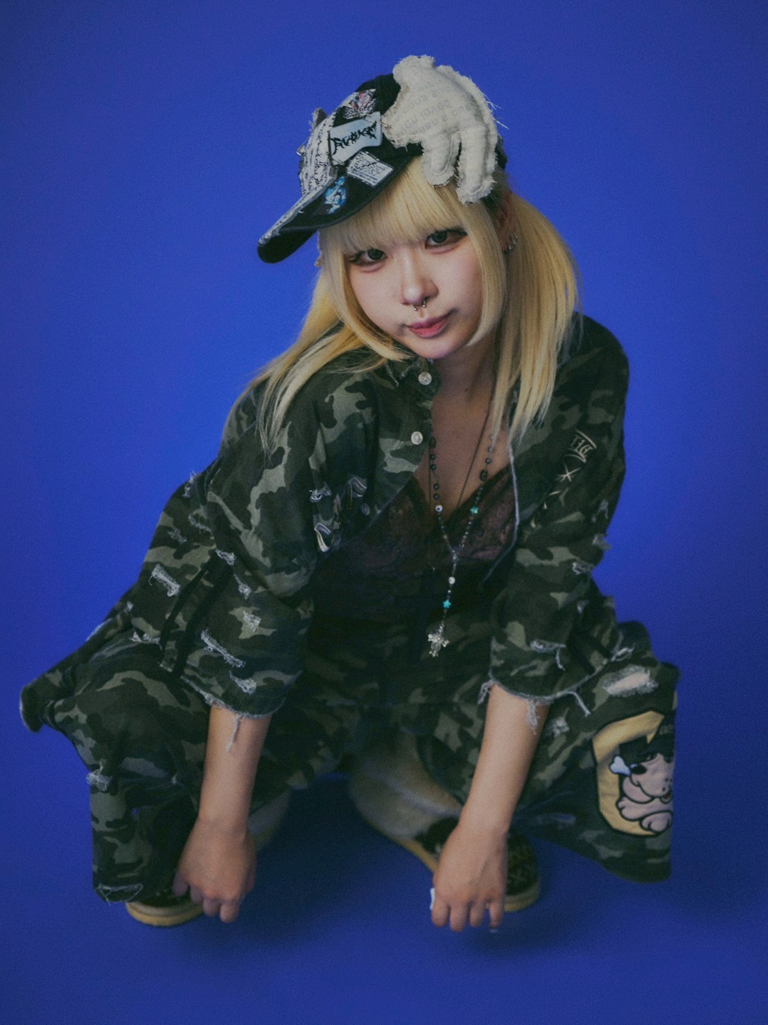 【GALFY】カモフラかも？ボロボロシャツ