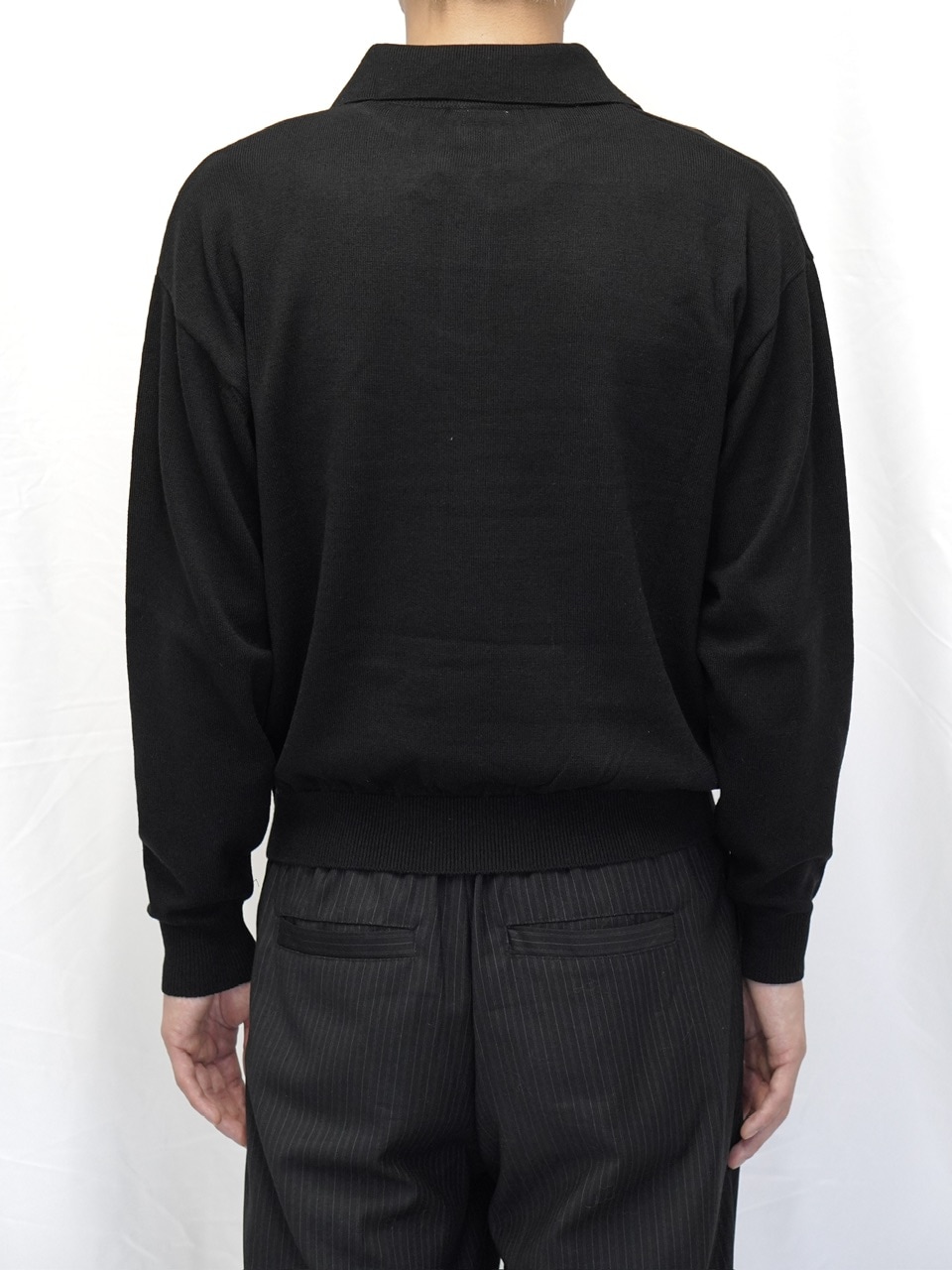 CS】wool touch knit polo (black) / 【シーエス】ウールタッチ