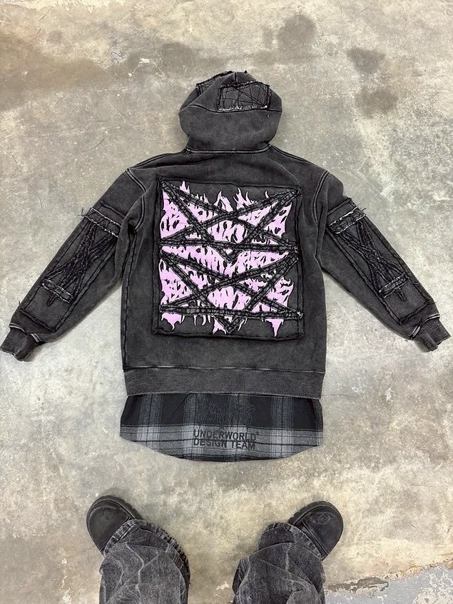 Reckless Scholars】PENT PATCH FLANNEL HOODIE / 【レックレス
