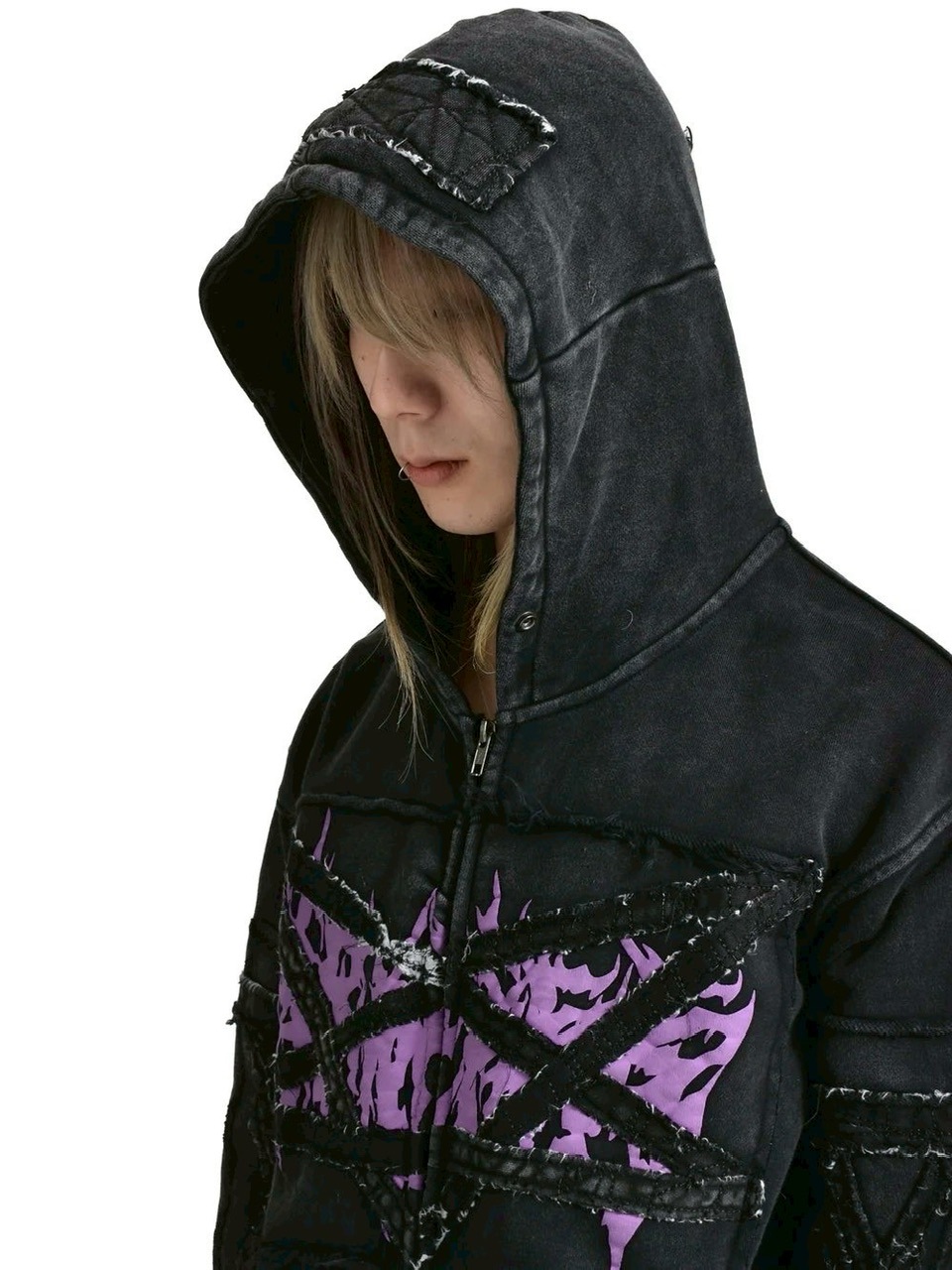 Reckless Scholars】PENT PATCH FLANNEL HOODIE / 【レックレス