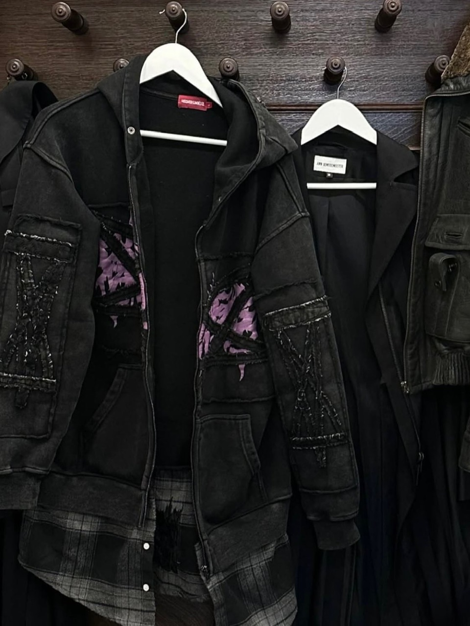 Reckless Scholars】PENT PATCH FLANNEL HOODIE / 【レックレス