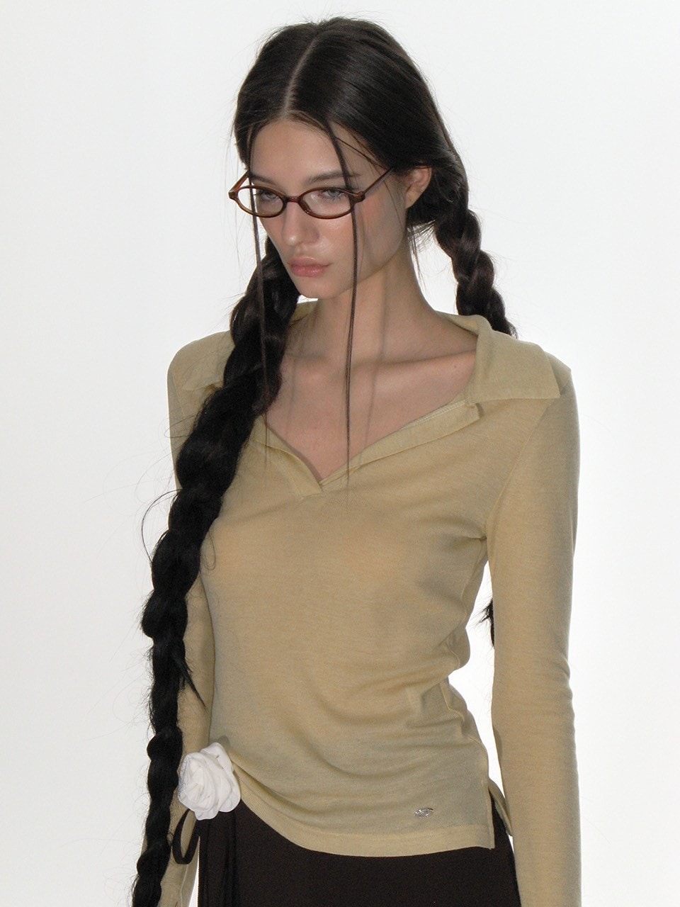 ★CRANK★SHEER COLLARED TOP_YELLOW★正規品/韓国直送料込/人気 CRANK】SHEER COLLARED TOP | OUR BRAND,CRANK | PRESSING WEB SHOP