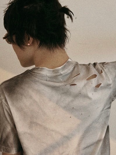 SUNDAY OFF CLUB】Ecroulement Hand Distressed T-shirt Dirty