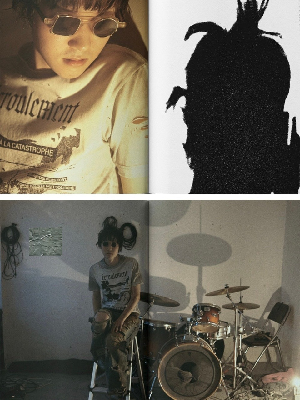 [SUNDAYOFFCLUB]Ecroulement Hand Distressed T-shirt ★人気★ SUNDAY OFF CLUB】Ecroulement Hand Distressed T-shirt Dirty
