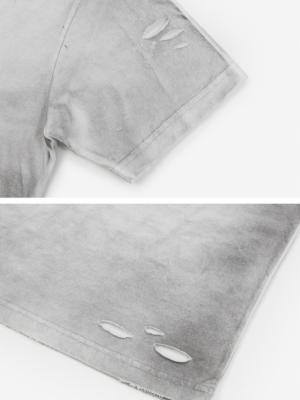 SUNDAY OFF CLUB】Ecroulement Hand Distressed T-shirt Dirty