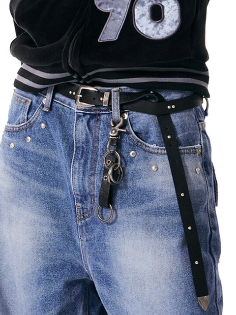 【AAKAM】Studded Leather Keyring (Square)