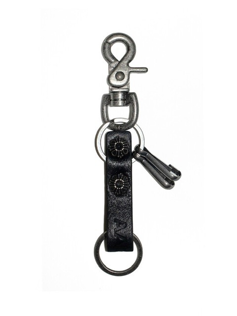 【AAKAM】Studded Leather Keyring (Square)
