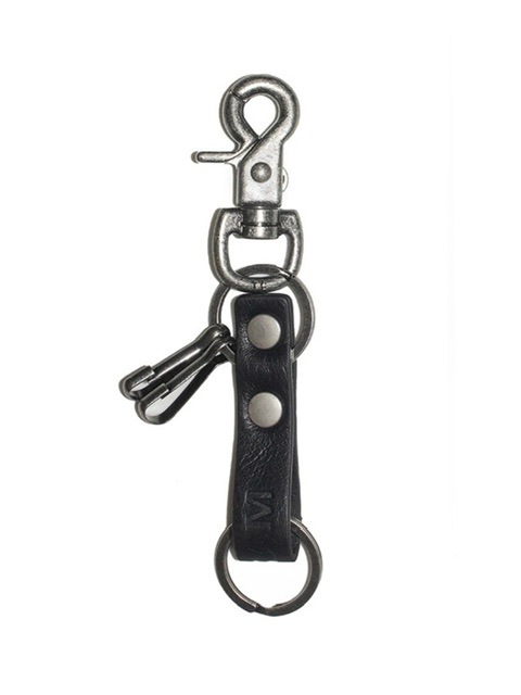 【AAKAM】Studded Leather Keyring (Square)