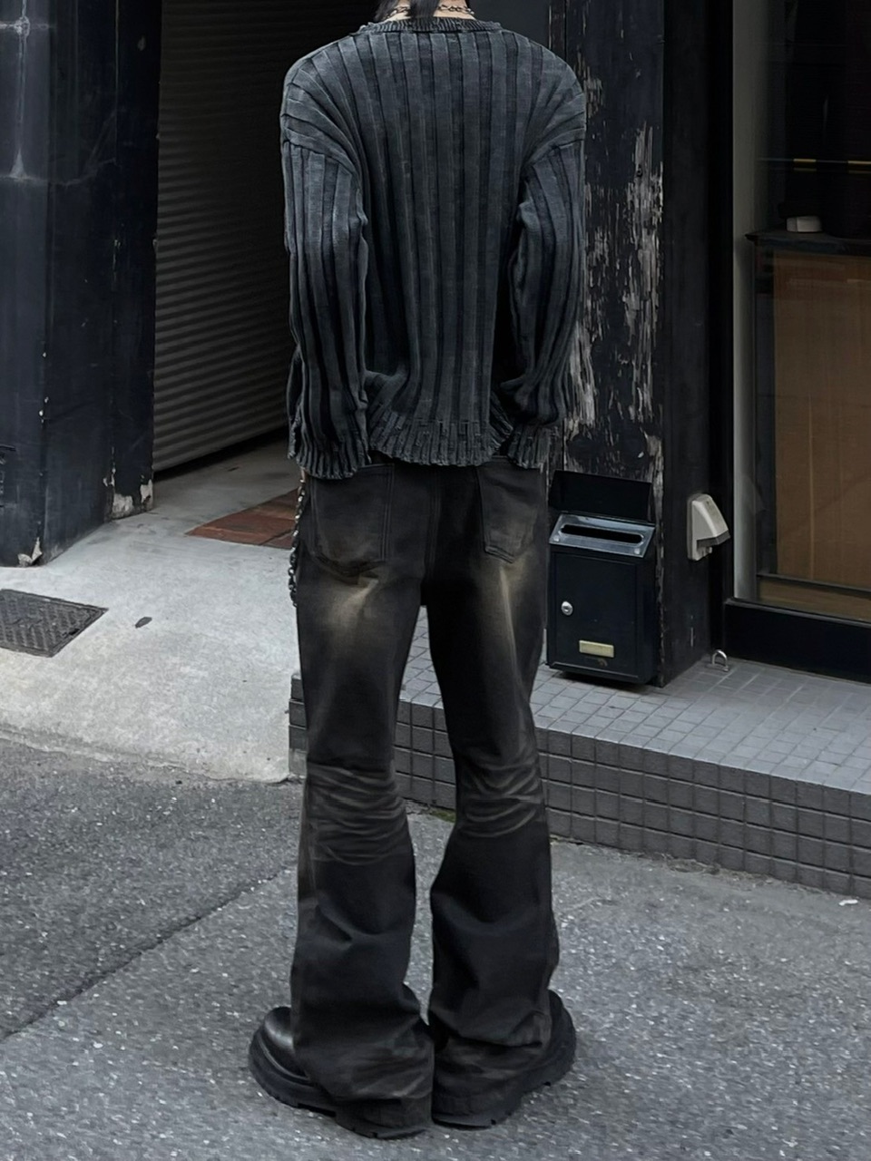 受注制【Chikashitsu +】dirty washing rib knit (2color) | OUR