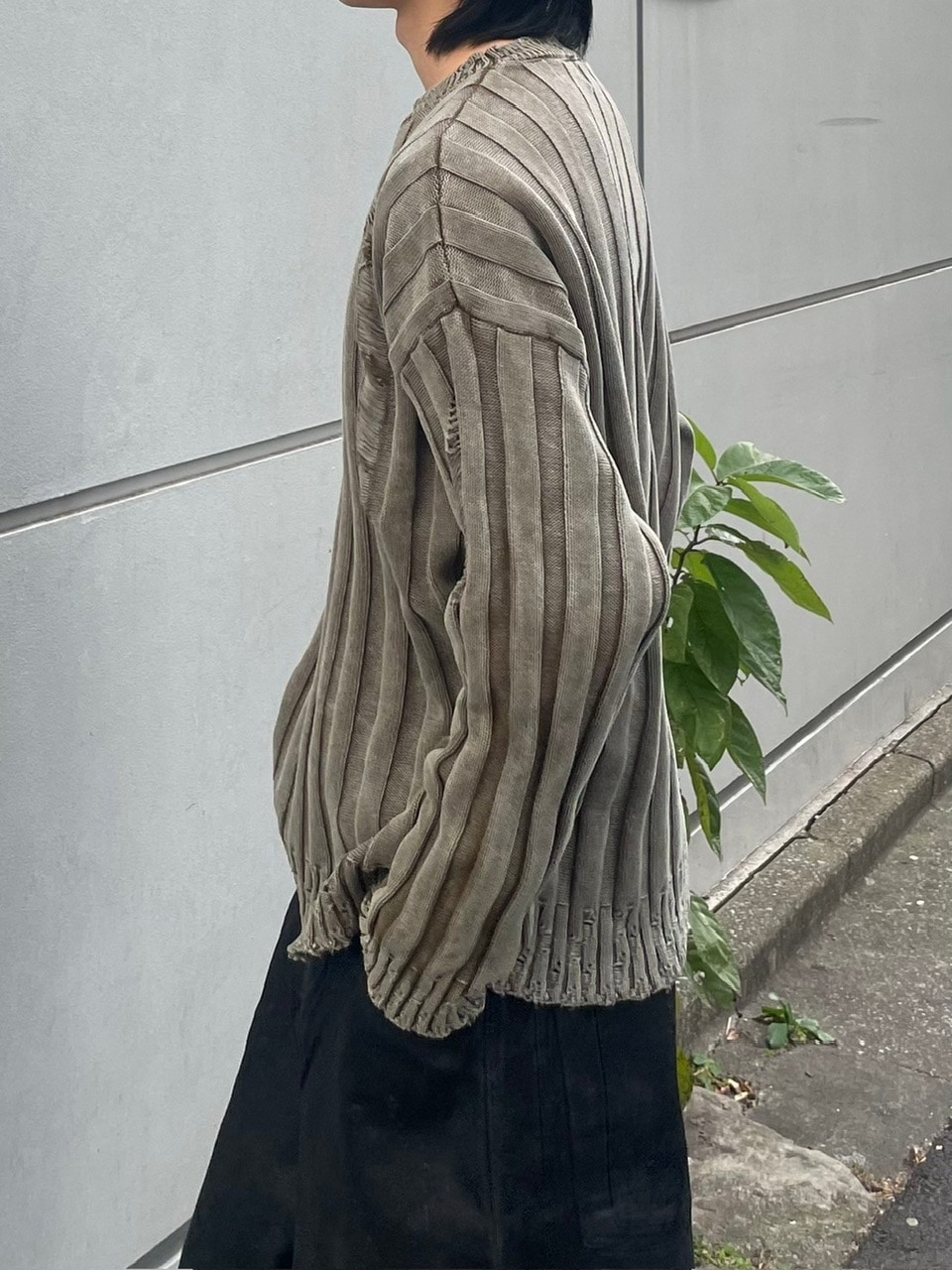 受注制【Chikashitsu +】dirty washing rib knit (2color)