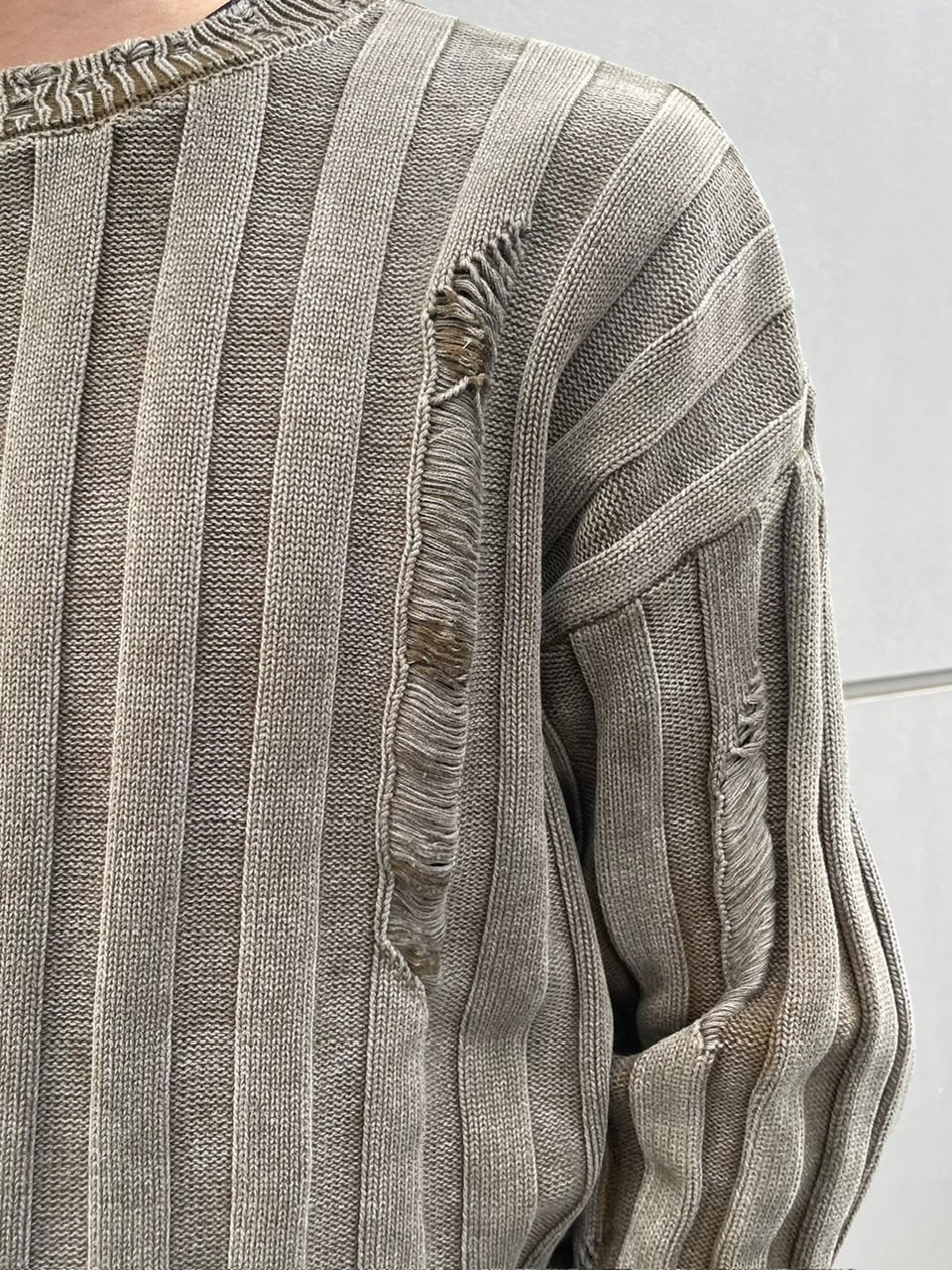 受注制【Chikashitsu +】dirty washing rib knit (2color) | OUR