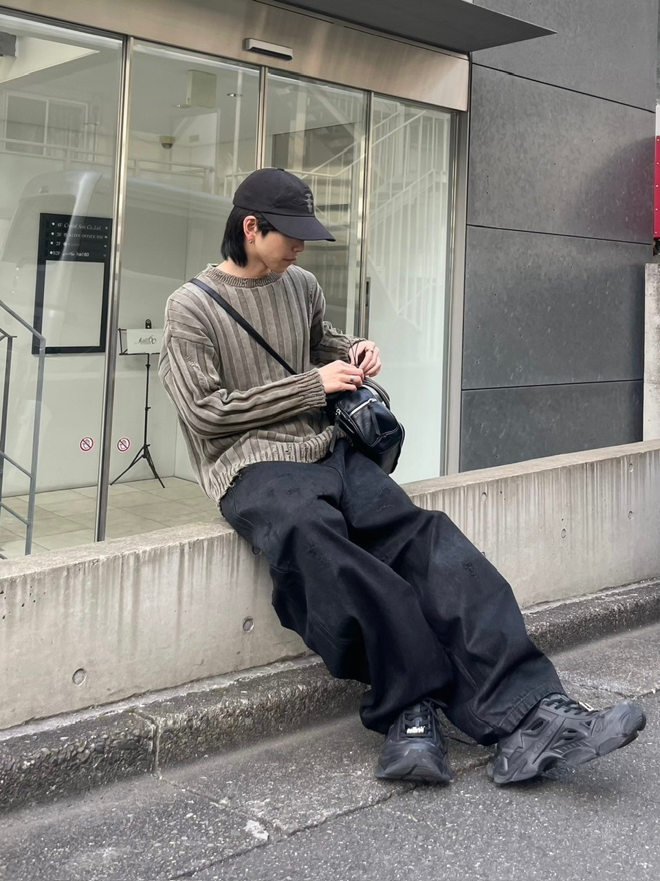 受注制【Chikashitsu +】dirty washing rib knit (2color)