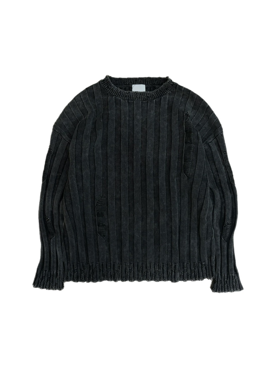 受注制【Chikashitsu +】dirty washing rib knit (2color)