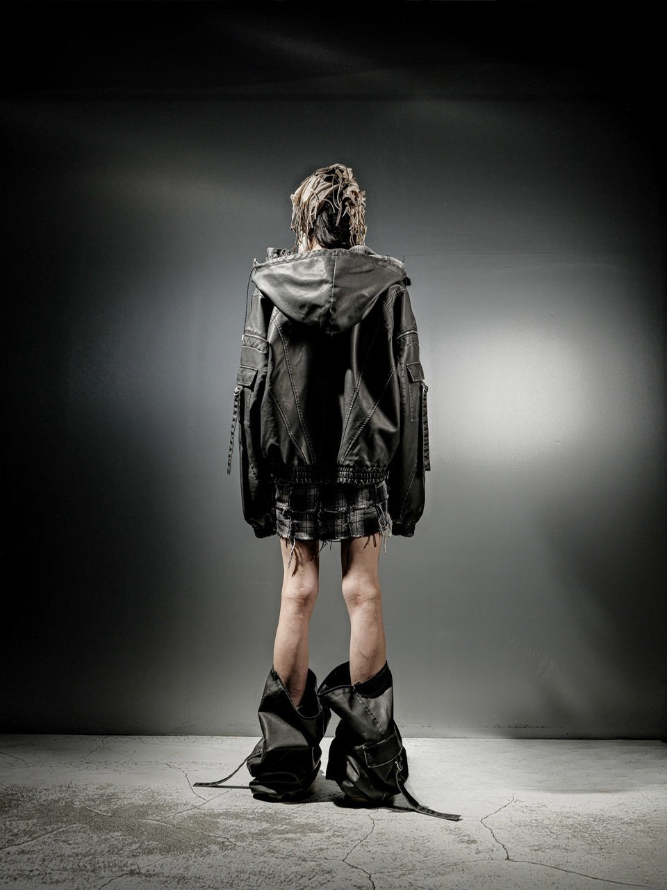 【DIG YOUR OWN GRAVE】LEATHER ZIP HOODY / 【ディグユアオウングレイブ】レザージップアップ長袖パーカー