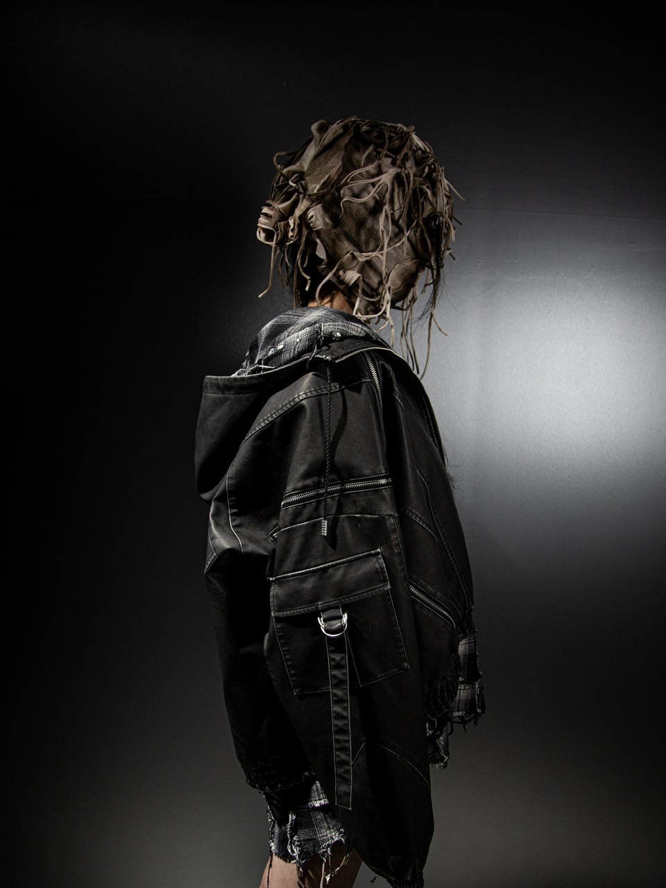 DIG YOUR OWN GRAVE ジップトップス DIG YOUR OWN GRAVE】LEATHER ZIP HOODY / 【ディグユアオウン