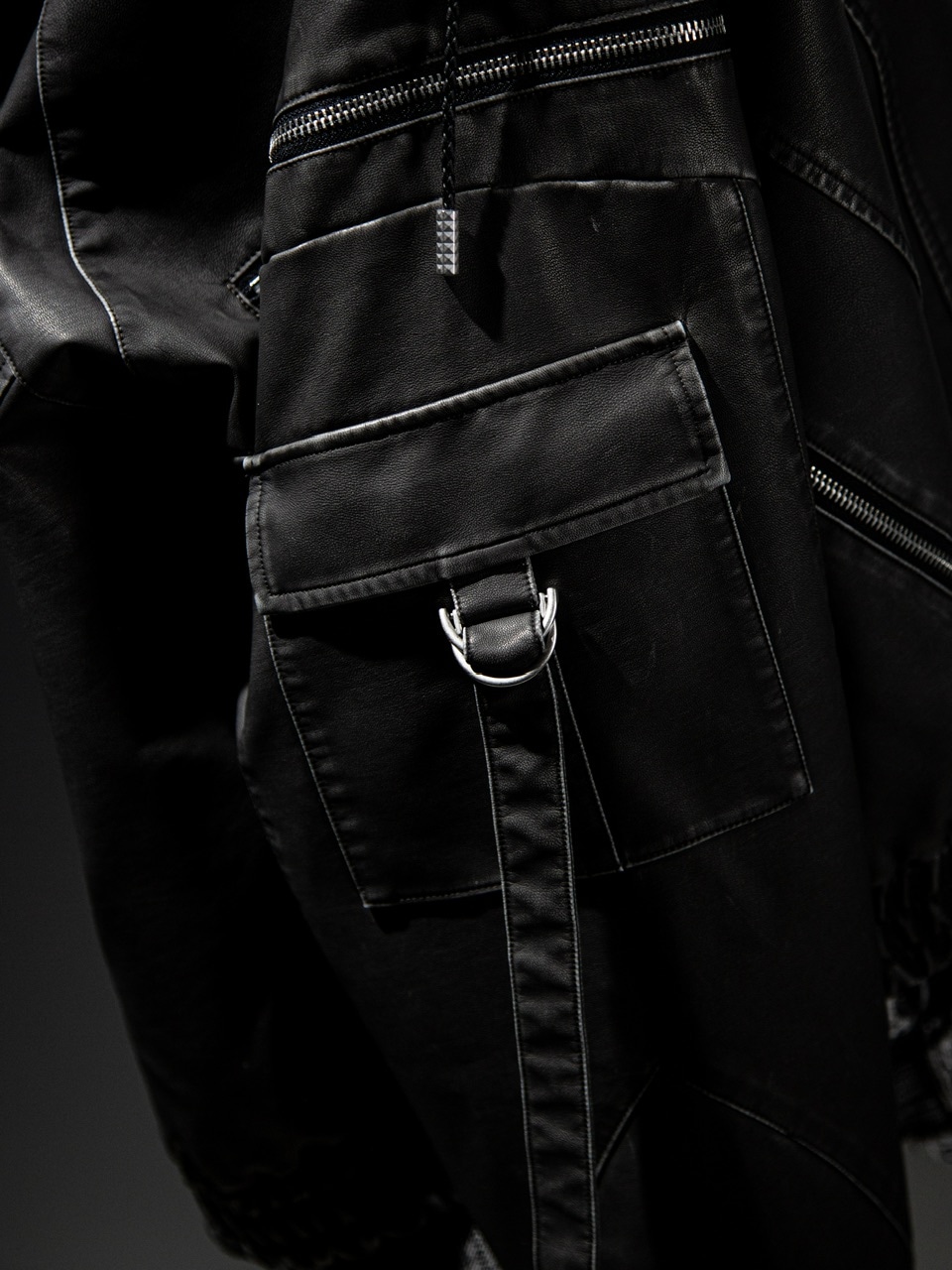 DIG YOUR OWN GRAVE】LEATHER ZIP HOODY / 【ディグユアオウングレイブ