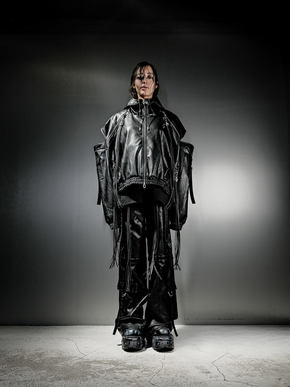 DIG YOUR OWN GRAVE】LEATHER ZIP HOODY / 【ディグユアオウン