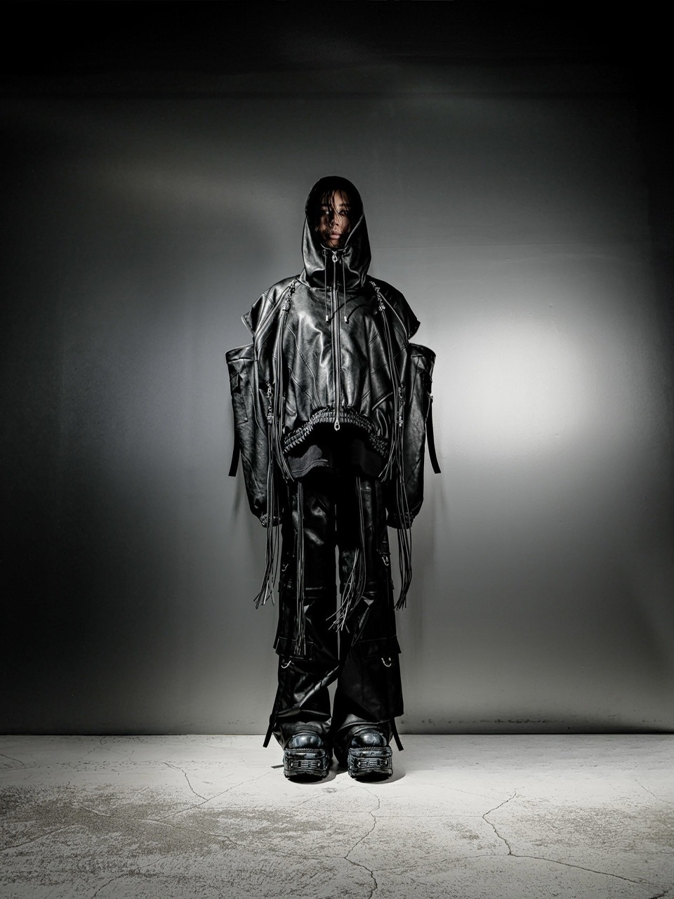 DIG YOUR OWN GRAVE】LEATHER ZIP HOODY / 【ディグユアオウングレイブ