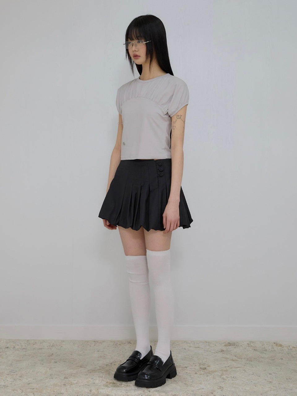 FLAREUP】Kaya Shirred T-Shirt | OUR BRAND,FLAREUP | PRESSING