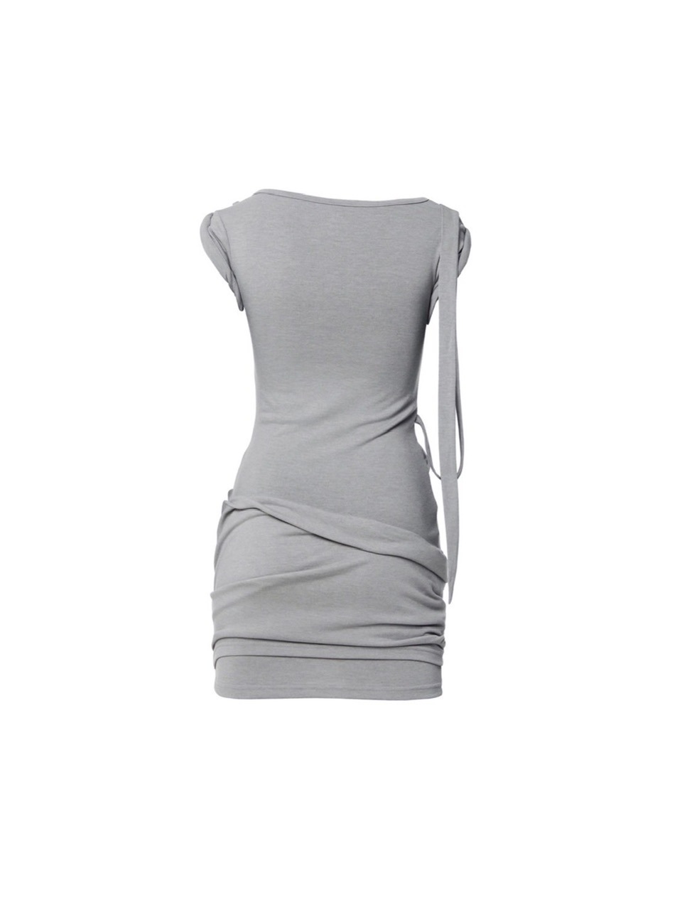 ● FLAREUP ● Asymmetrical Draped Dress FLAREUP】Asymmetrical Draped Strap Roll-Up Dress | OUR BRAND