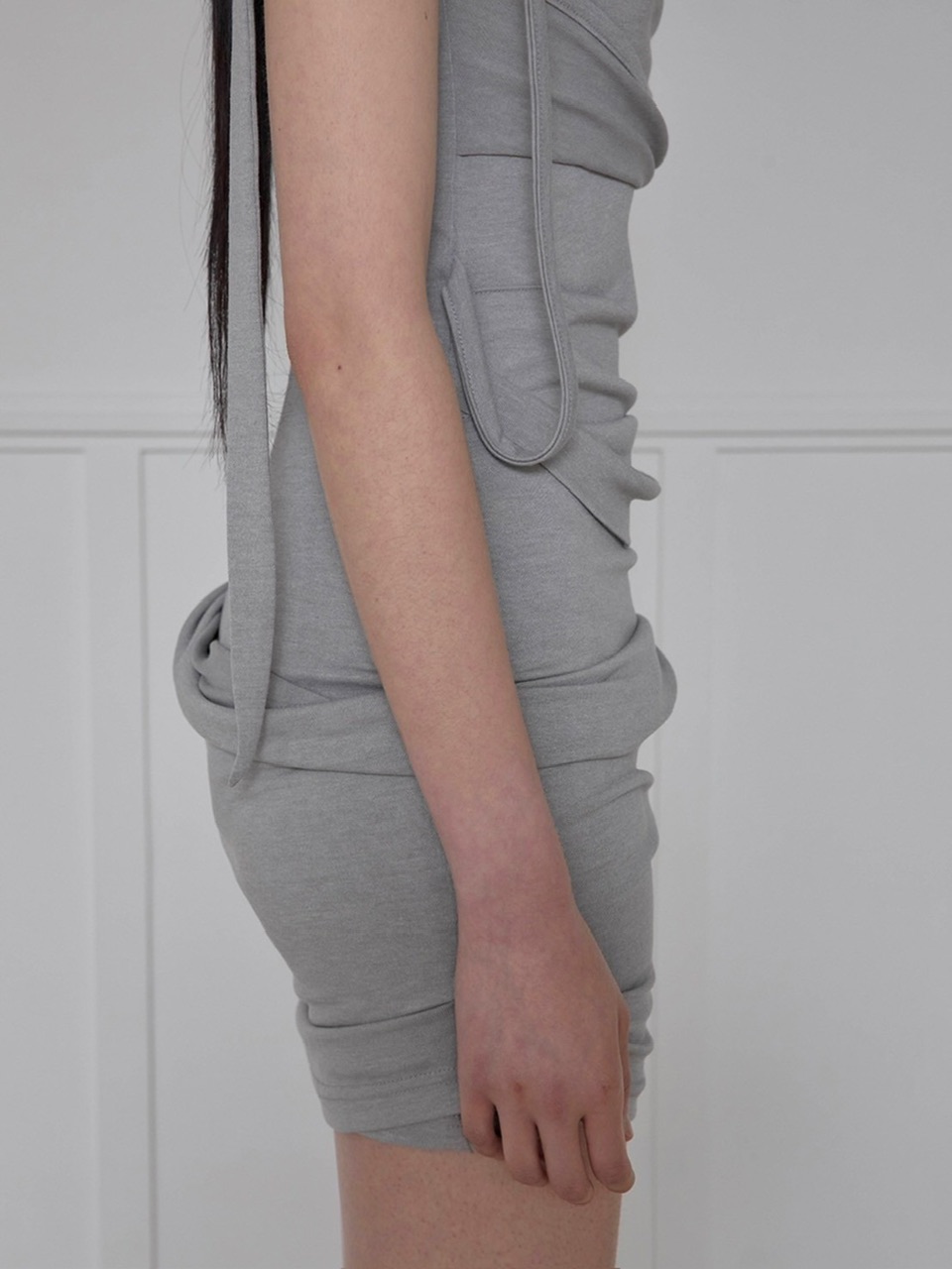 ★FLARE UP★ Asymmetrical Draped Strap Roll-Up Dress FLAREUP】Asymmetrical Draped Strap Roll-Up Dress | OUR BRAND