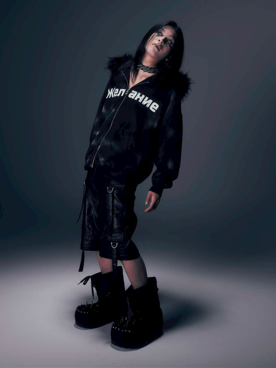 DIG YOUR OWN GRAVE】Желание FUR HOODIE /【ディグユアオウングレイブ