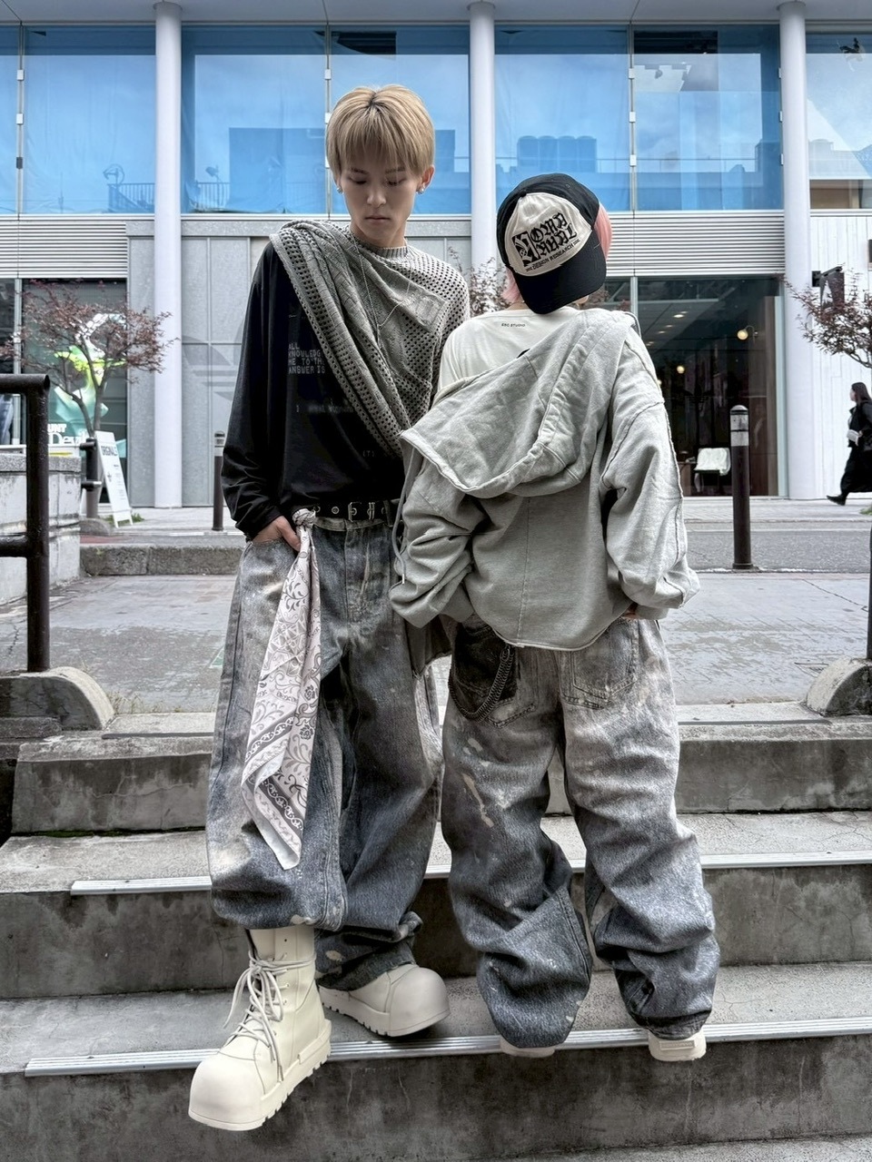 受注制【nmtc +】painted denim wide pants / 【エヌエムティーシープラス】ペイントデニムワイドパンツ