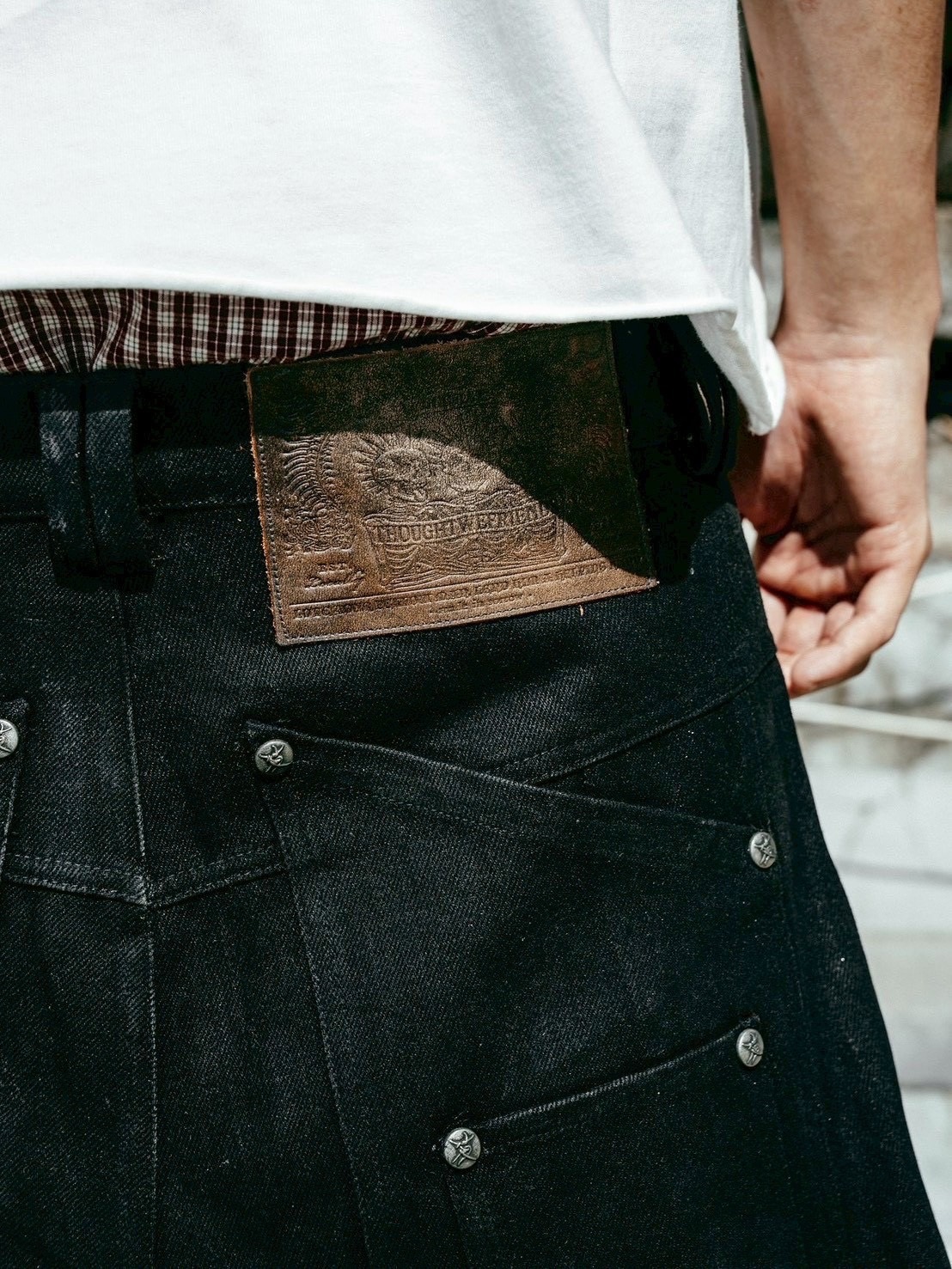 【Thought We Friends】Lucius Distressed Baggy Denims with Embroidery & Studs