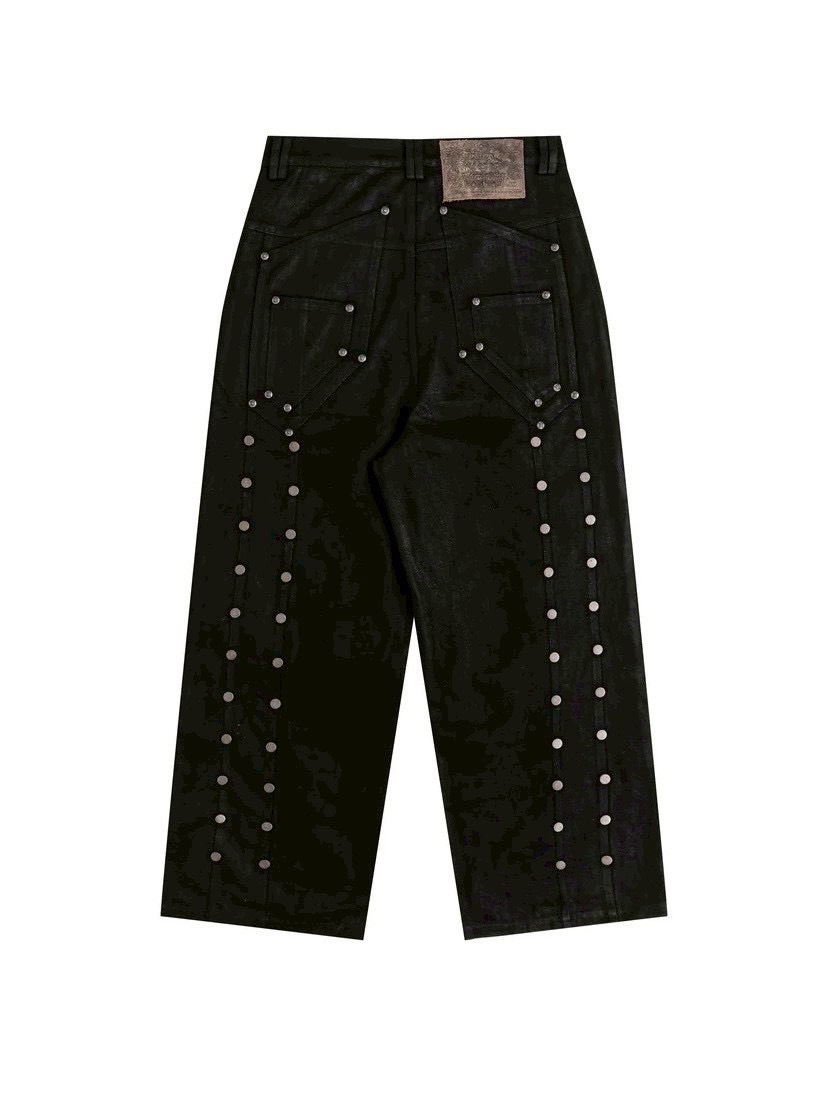 【Thought We Friends】Lucius Distressed Baggy Denims with Embroidery & Studs