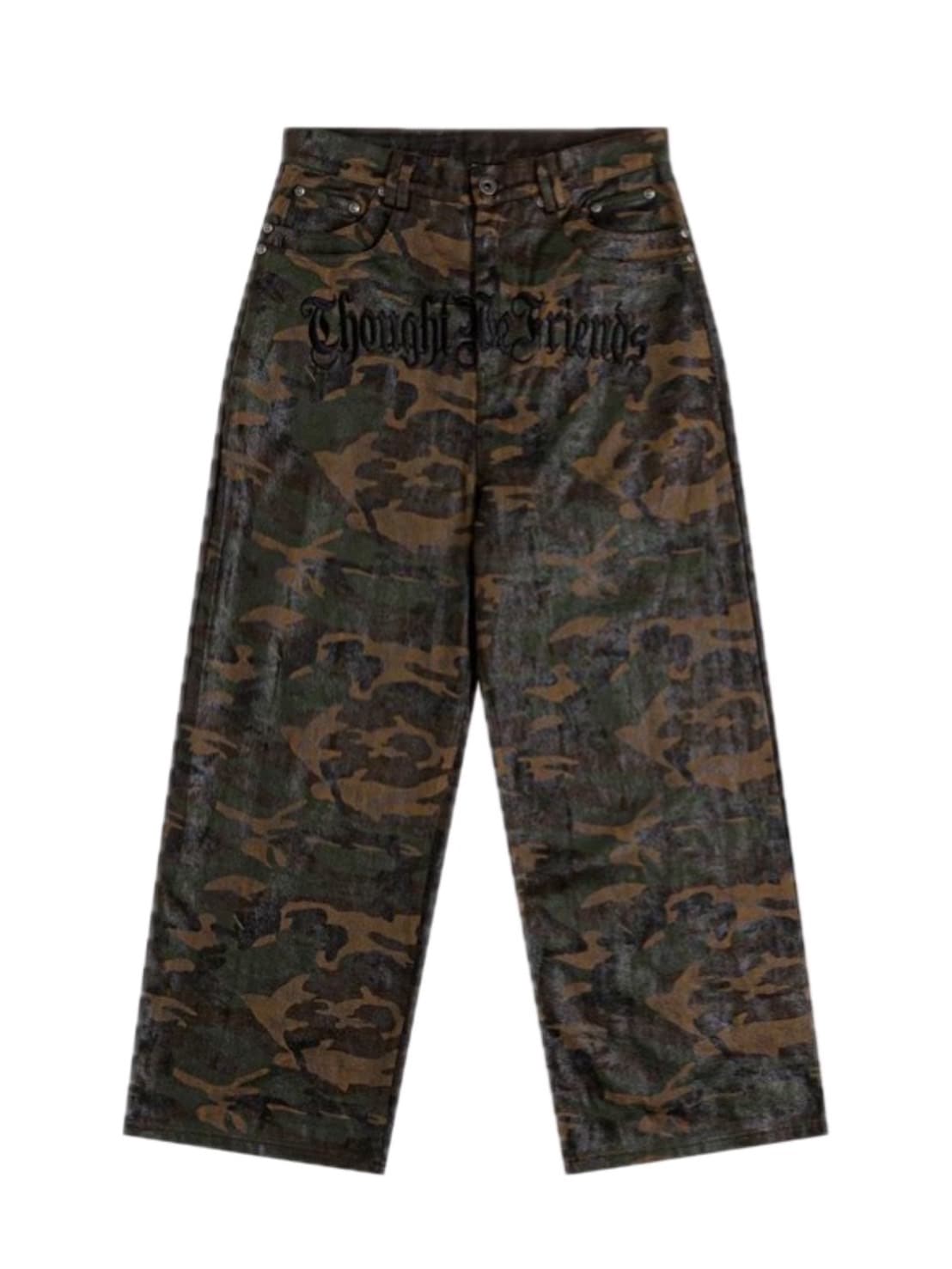 【Thought We Friends】Lucius Distressed Baggy Denims with Embroidery & Studs