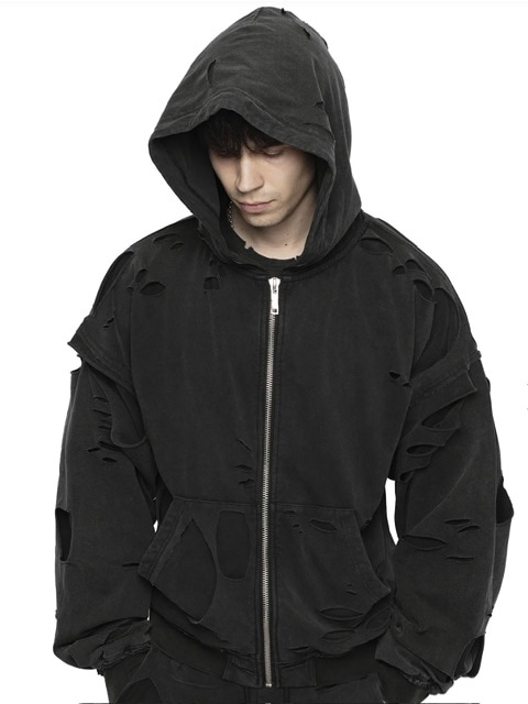 【ワケあり】Deuxieme Classe particular hoodie RACER WORLDWIDE】Distressed 2 Layer Hoodie / 【レーサー
